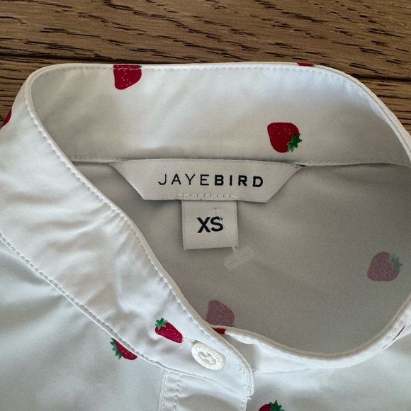 Jayebird White Sleeveless Top with Red Strawberries Xs - Picture 3 of 3